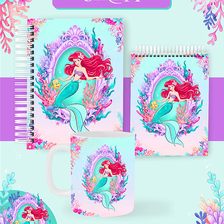 Arquivo Combo Encadernação A Pequena Sereia 2026 - Pamella 1