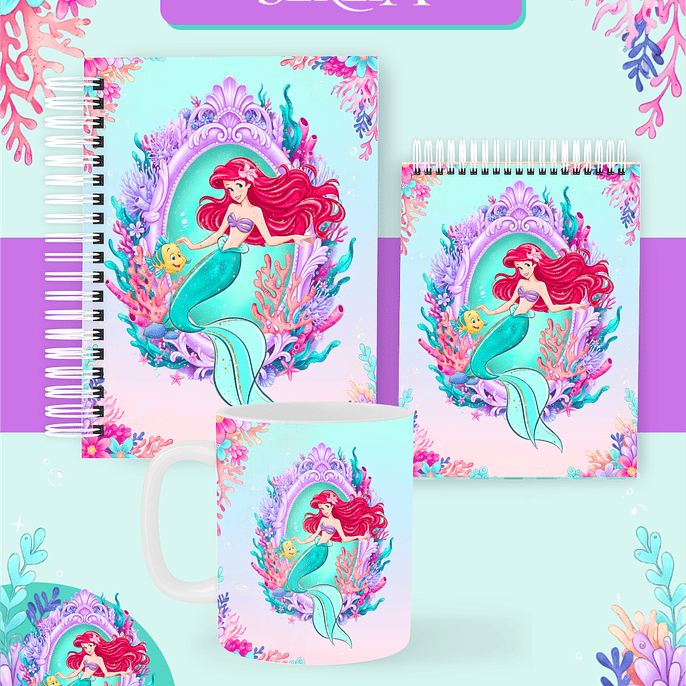 Arquivo Combo Encadernação A Pequena Sereia 2026 - Pamella 1