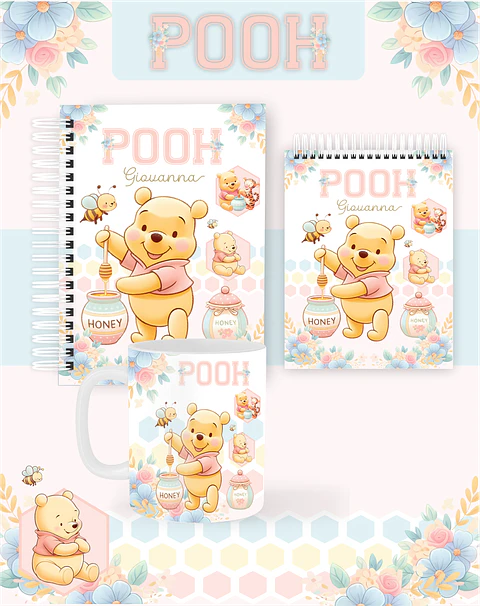 Arquivo Combo Encadernação Pooh 2026 - Pamella