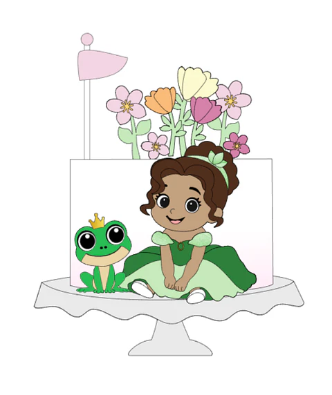 Arquivo Topo de Bolo Princesa Tiana Baby