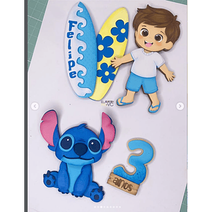 Arquivo Topo de Bolo Stitch Menino