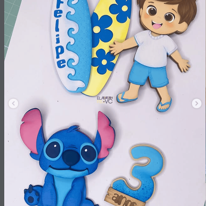 Arquivo Topo de Bolo Stitch Menino 1