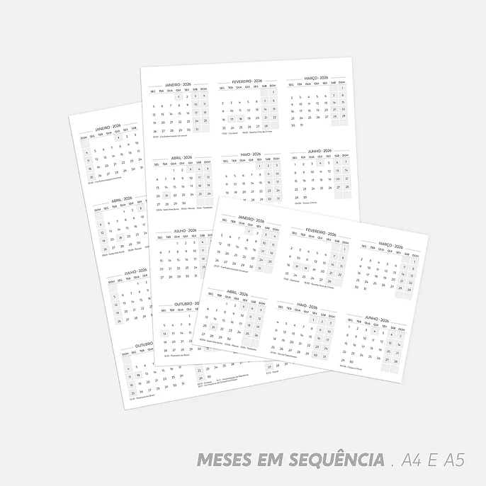 Arquivo Super Combo de Calendário de Mesa 2026 - Nilmara 4