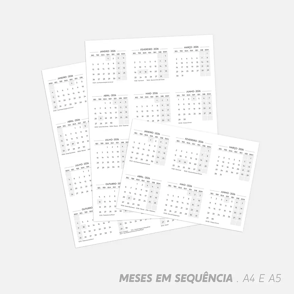 Arquivo Super Combo de Calendário de Mesa 2026 - Nilmara 4