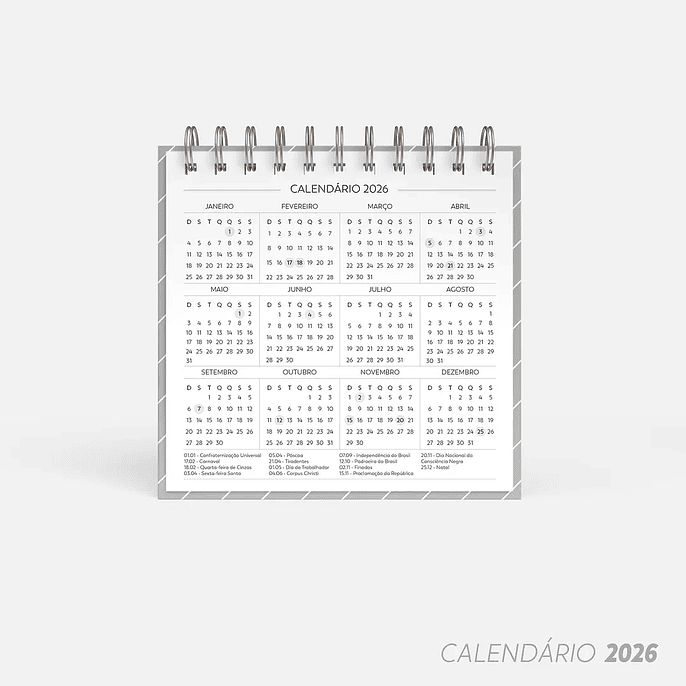 Arquivo Super Combo de Calendário de Mesa 2026 - Nilmara 12