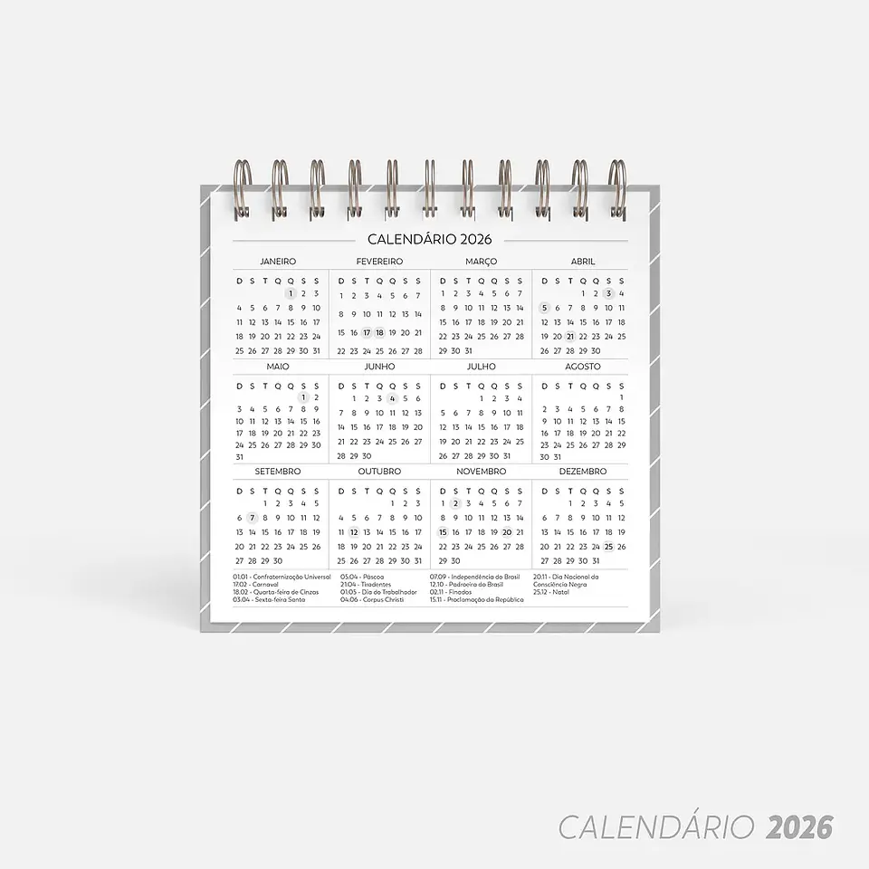 Arquivo Super Combo de Calendário de Mesa 2026 - Nilmara 12
