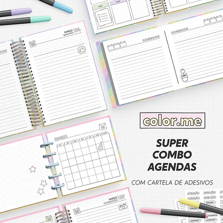 Arquivo Super Combo Agenda para Colorir Color Me 2026 - Nilmara 1