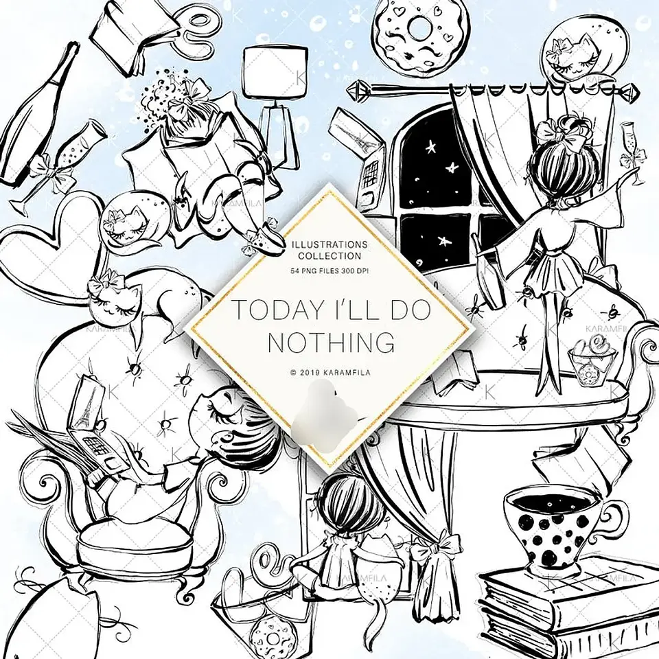 Kit Digital Quarto Menina Preto E Branco 1