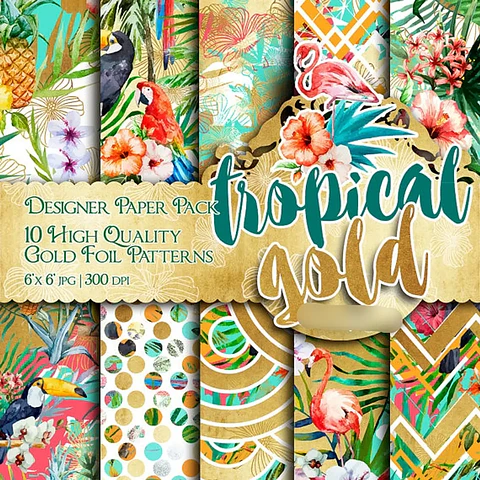 Kit Digital Papel Tropicana Verão