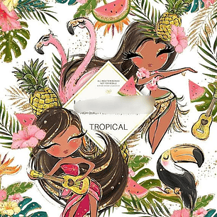 Kit Digital Tropical Verão Menina