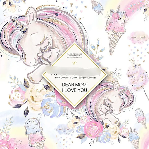 Kit Digital Unicornio Baby