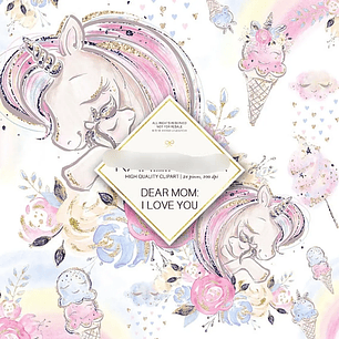 Kit Digital Unicornio Baby