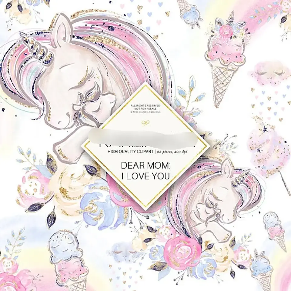 Kit Digital Unicornio Baby 1