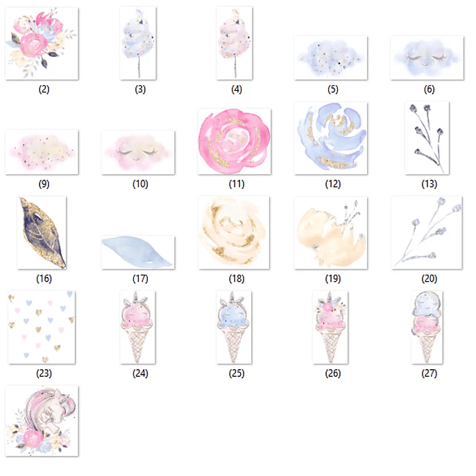 Kit Digital Unicornio Baby 2