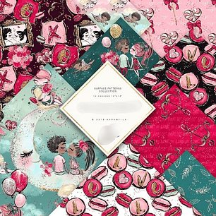 Kit Digital Papeis Dia dos Namorados Flores