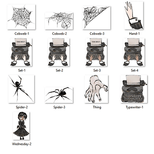 Kit Digital Papéis Wandinha 02