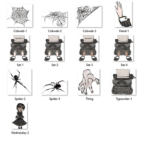 Kit Digital Papéis Wandinha 02 2