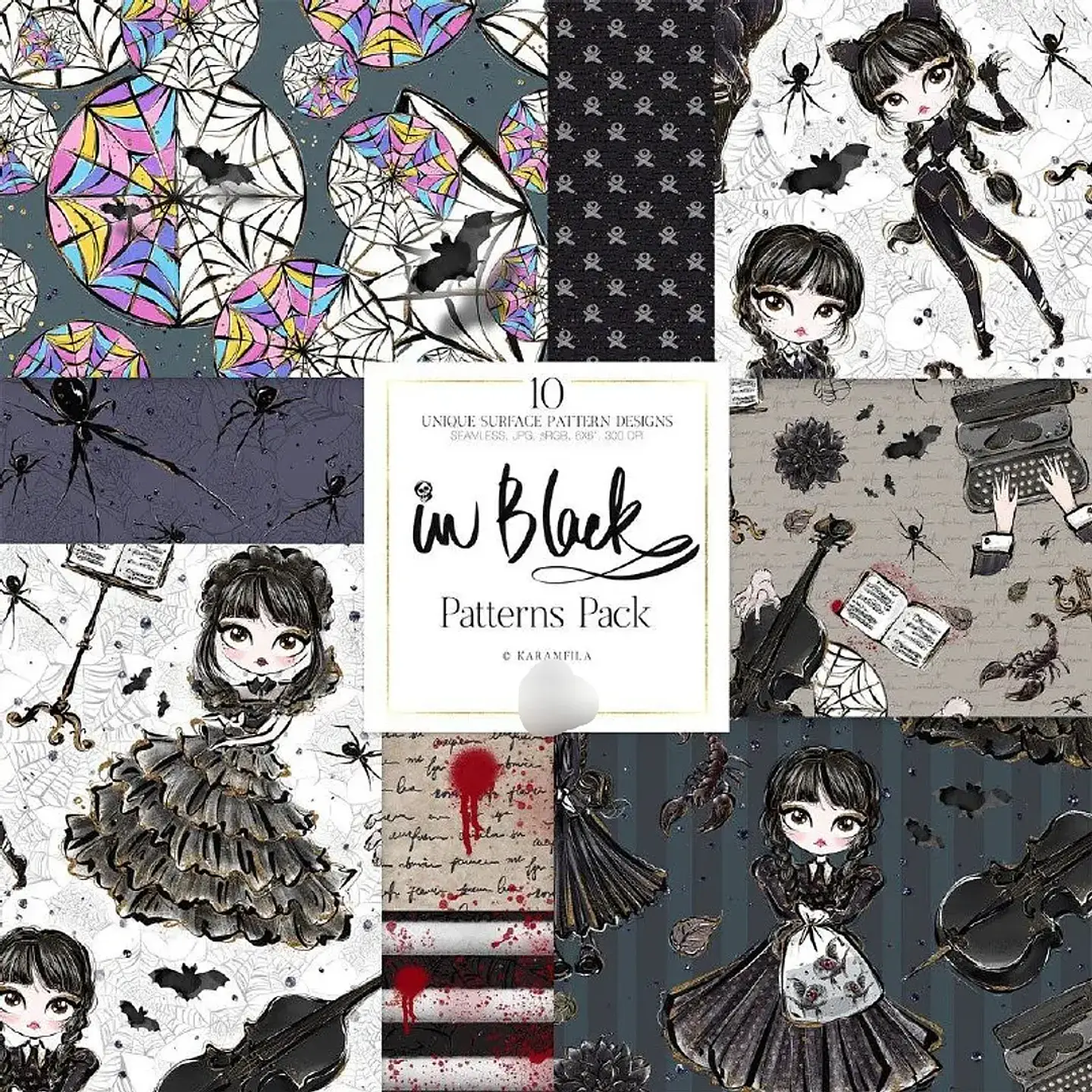 Kit Digital Wandinha Papéis 1