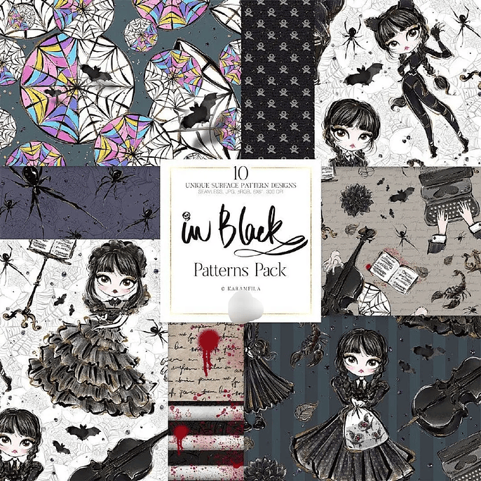 Kit Digital Wandinha Papéis 1