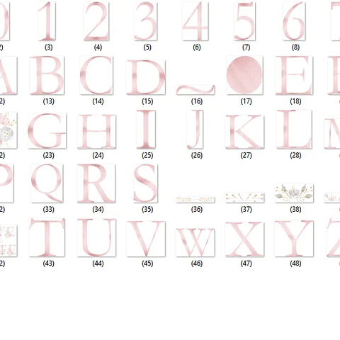 Kit Digital Alfabeto Floral Rosa