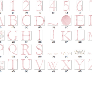 Kit Digital Alfabeto Floral Rosa