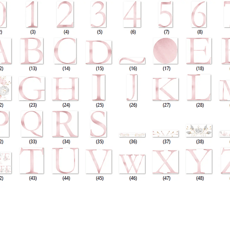 Kit Digital Alfabeto Floral Rosa 1