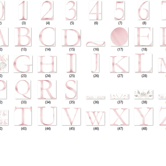 Kit Digital Alfabeto Floral Rosa 1