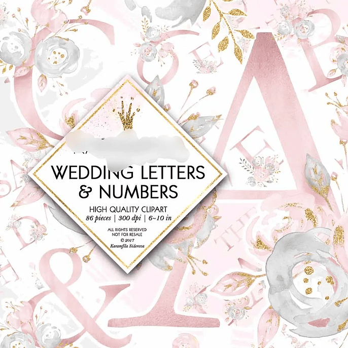 Kit Digital Alfabeto Floral Rosa 2