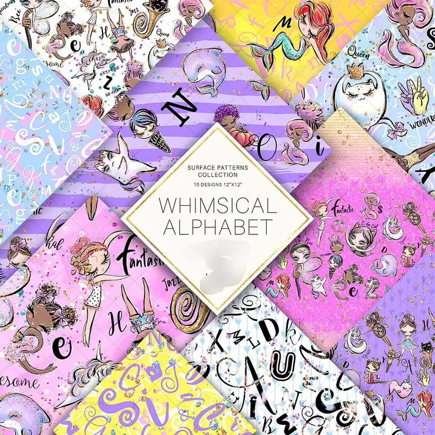 Kit Digital Papelaria Alfabeto Fantastico 1