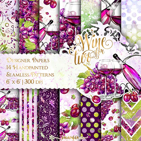 Kit Digital Papelaria Vinho