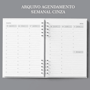 Arquivo Agenda Semanal 30min Cinza - Bicho Papel