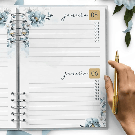Arquivo Agendas 2026 e Perm Versículos Floral Azul - Bicho Papel 1
