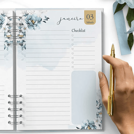 Arquivo Agendas 2026 e Perm Versículos Floral Azul - Bicho Papel 5