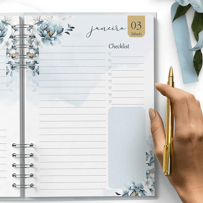 Arquivo Agendas 2026 e Perm Versículos Floral Azul - Bicho Papel 5