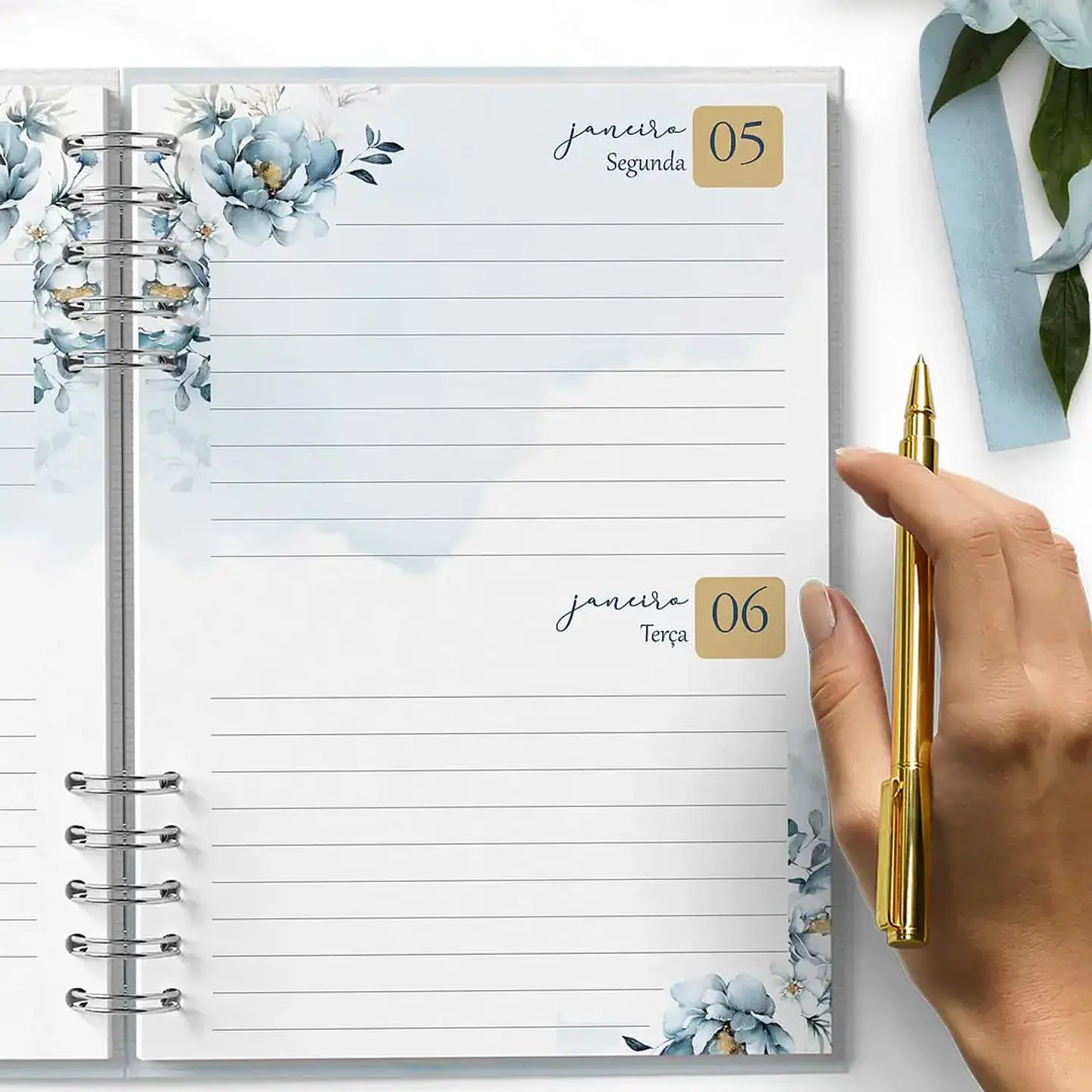 Arquivo Agendas 2026 e Perm Versículos Floral Azul - Bicho Papel 11