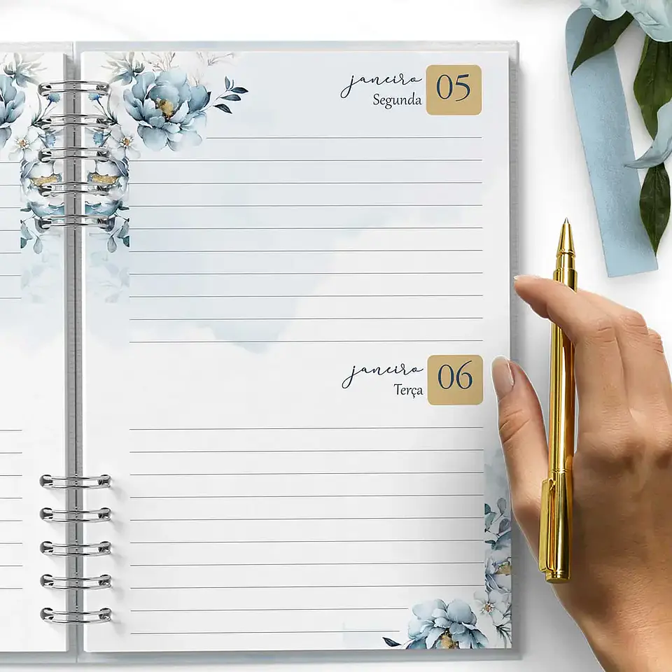 Arquivo Agendas 2026 e Perm Versículos Floral Azul - Bicho Papel 11
