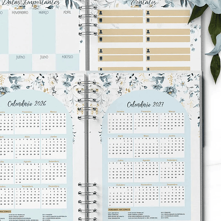 Arquivo Agendas 2026 e Perm Versículos Floral Azul - Bicho Papel 13