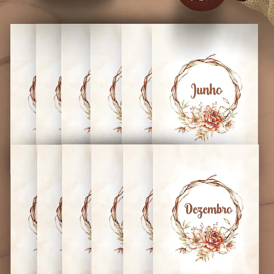 Arquivo Coleção Floral 4 Agendas Permanente - Bicho Papel 4