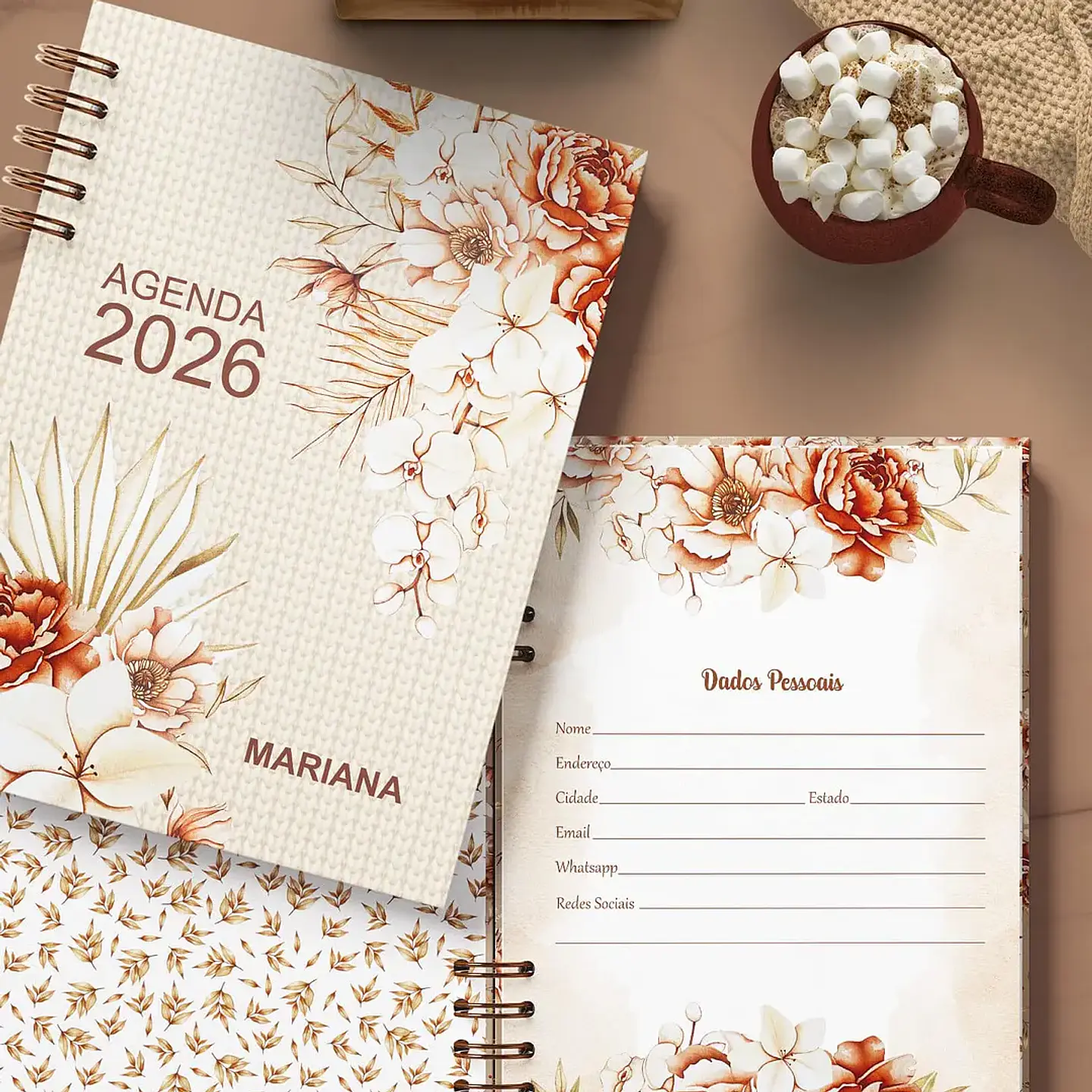 Arquivo Coleção Floral 4 Agendas Permanente - Bicho Papel 2