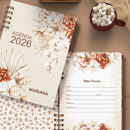 Arquivo Coleção Floral 4 Agendas Permanente - Bicho Papel 1