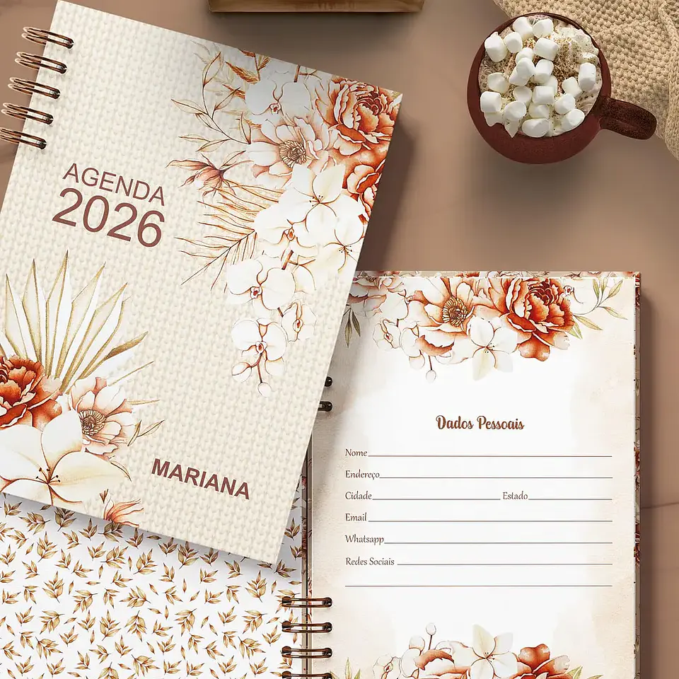 Arquivo Coleção Floral 4 Agendas Permanente - Bicho Papel 2