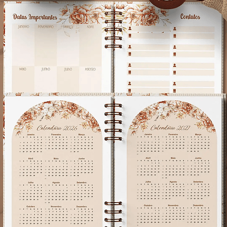 Arquivo Coleção Floral 4 Agendas Permanente - Bicho Papel 8