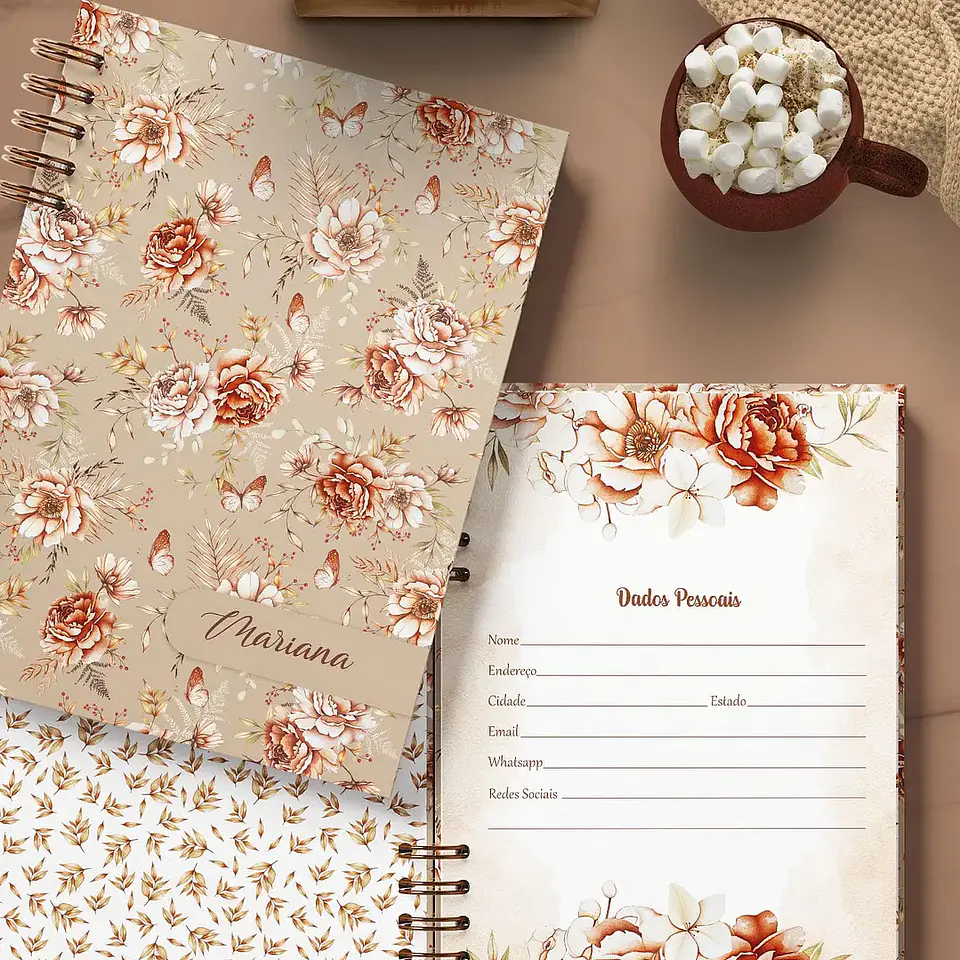 Arquivo Coleção Floral 4 Agendas Permanente - Bicho Papel 9