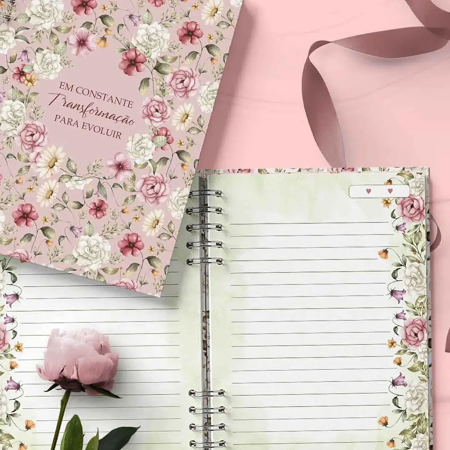 Arquivo Capas e Miolos Pautados Flores e Cores - Bicho Papel 3