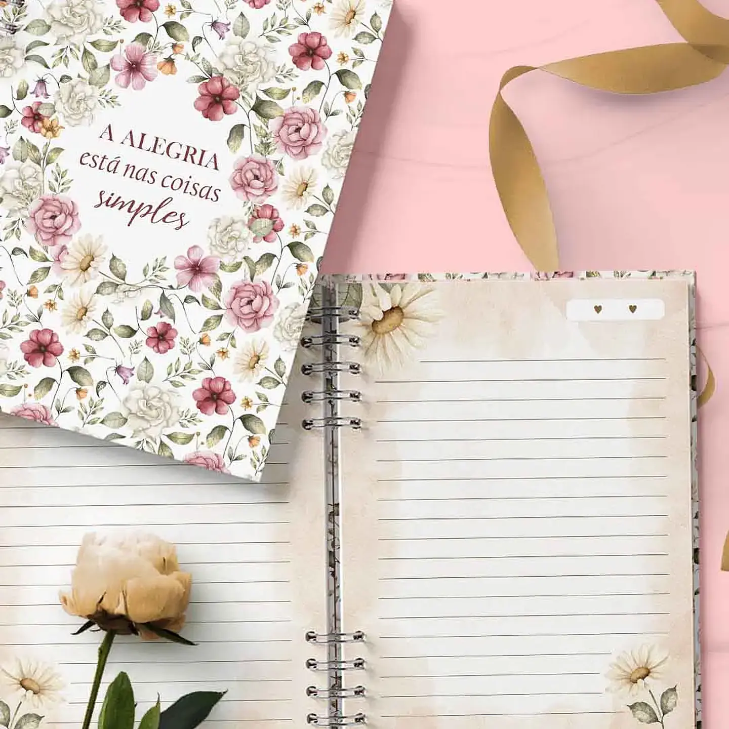 Arquivo Capas e Miolos Pautados Flores e Cores - Bicho Papel 5