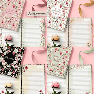 Arquivo Capas e Miolos Pautados Flores e Cores - Bicho Papel