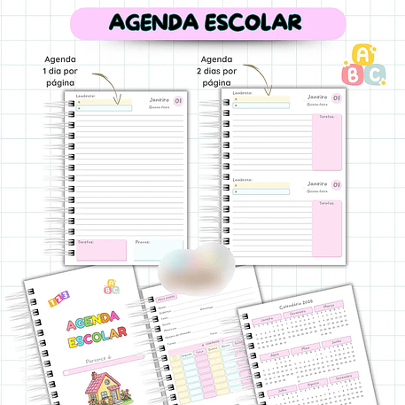 Arquivo Agenda Escolar Bobbie Goods Menina - Van Criações 3