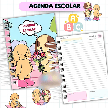 Arquivo Agenda Escolar Bobbie Goods Menina - Van Criações 4