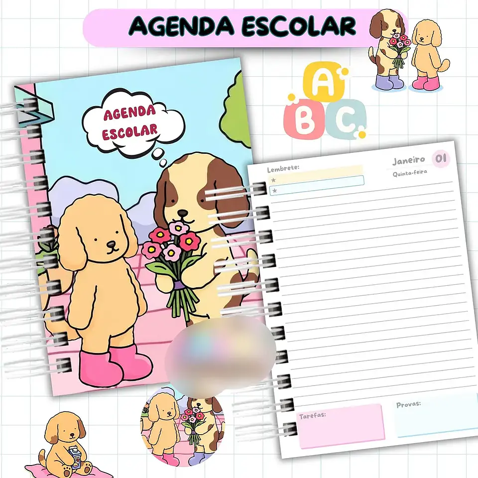 Arquivo Agenda Escolar Bobbie Goods Menina - Van Criações 4