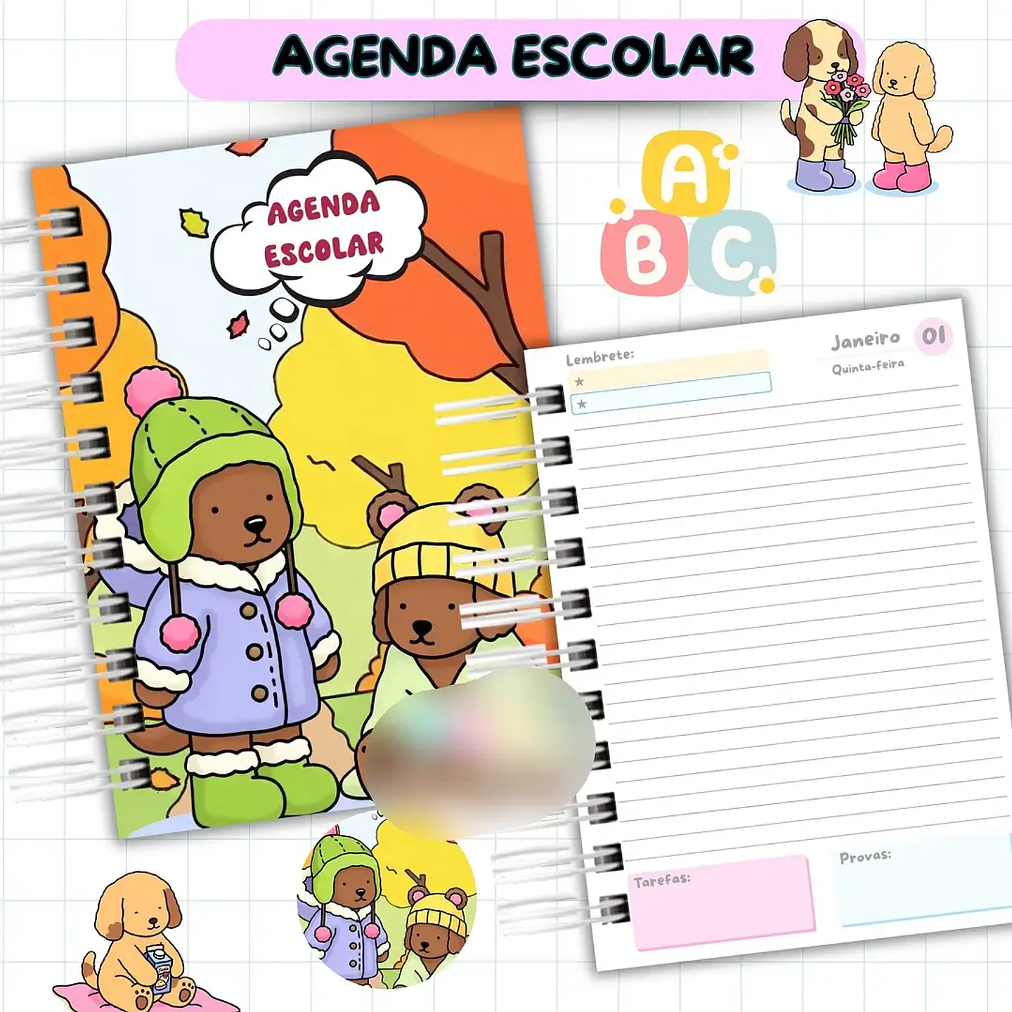 Arquivo Agenda Escolar Bobbie Goods Menina - Van Criações 5